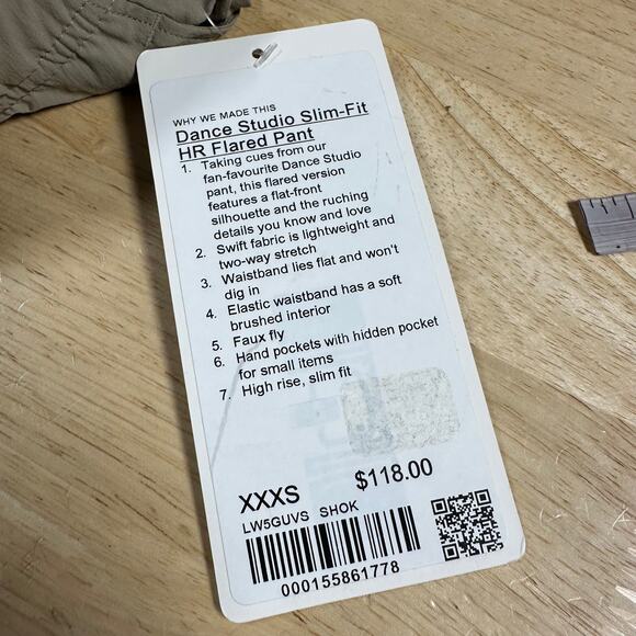Lululemon Dance Studio Slim-Fit High-Rise Flared Pant Sheer Oak Size XXXS NWT - Picture 8 of 11